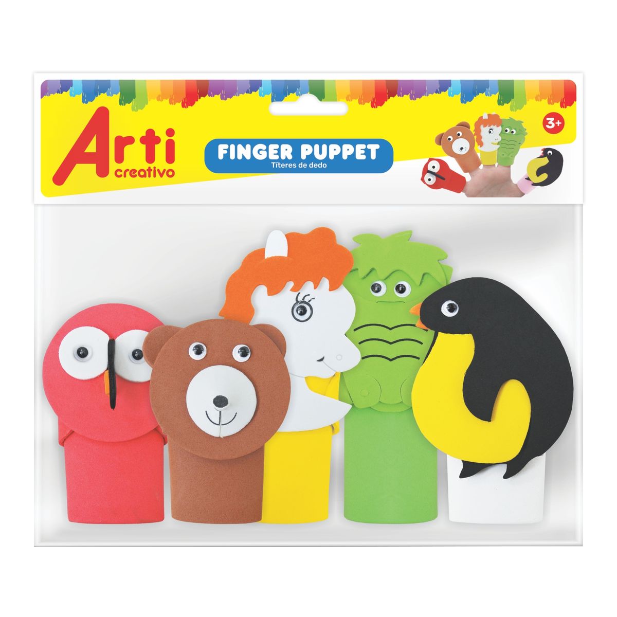 ARTI CREATIVO - Títeres De Dedo Arti Creativo Bosque Bolsa 5 Und