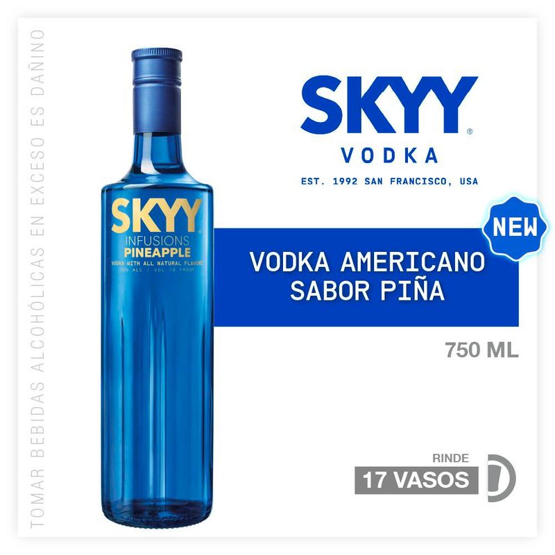 SKYY - Vodka Skyy Infusions Pineapple Botella 750 mL