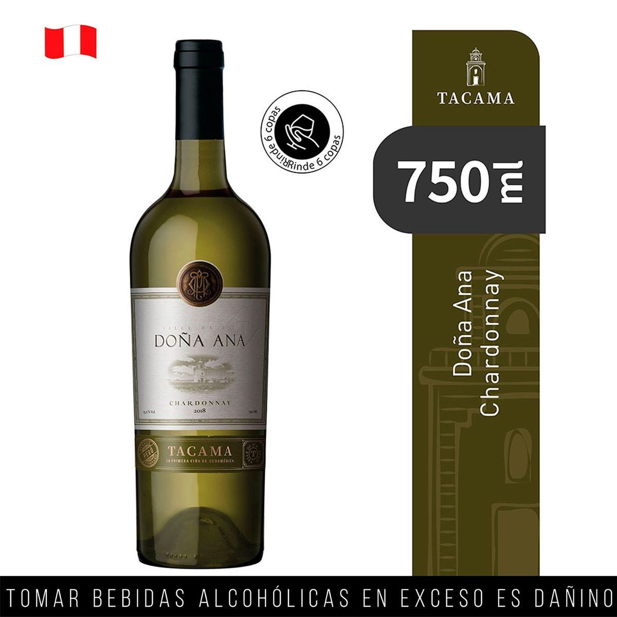TACAMA - Vino Tacama Chardonnay Doña Ana Botella 750 mL
