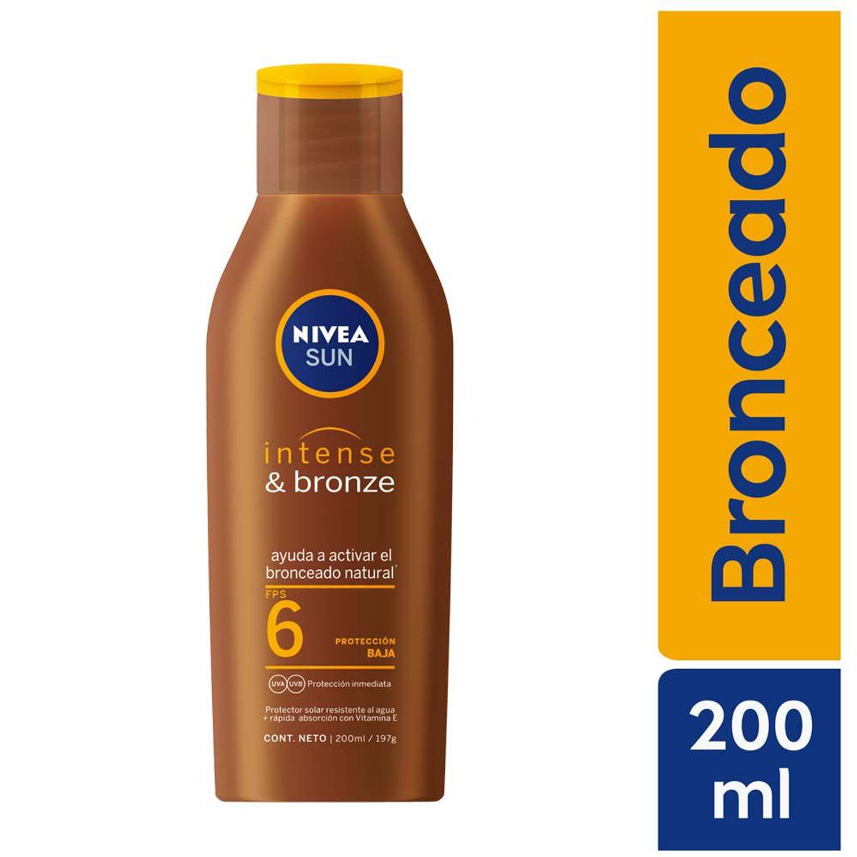 NIVEA - Loción Bronceadora Nivea Protect & Bronze FPS6 Envase 200 mL