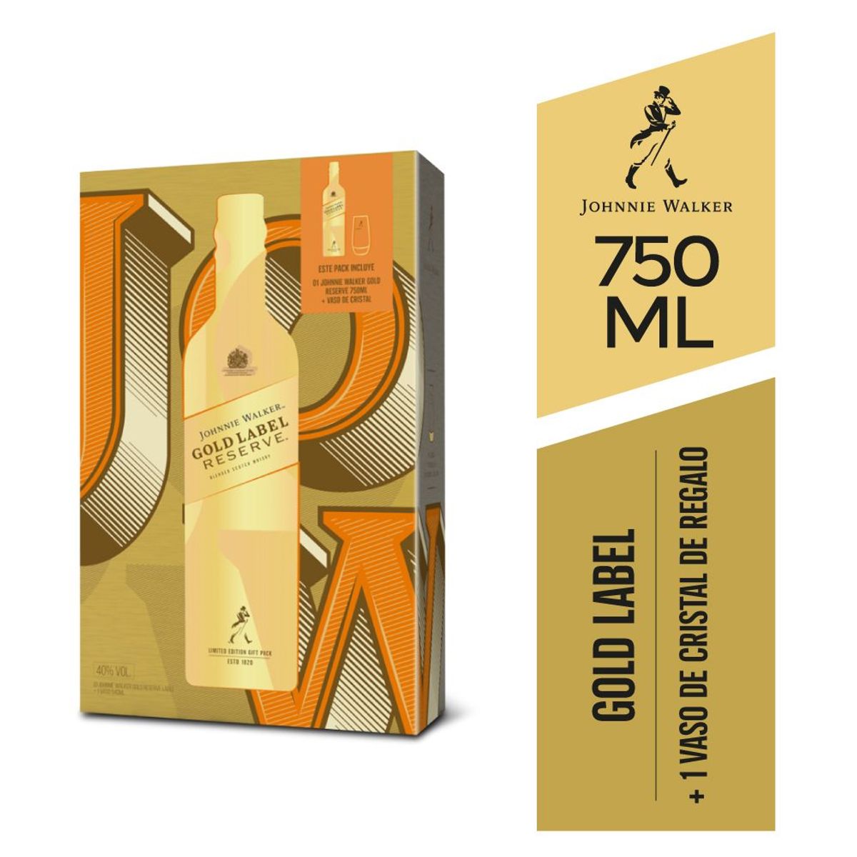 JOHNNIE WALKER - Whisky Johnnie Walker Gold Label Reserve 750 mL + Vaso