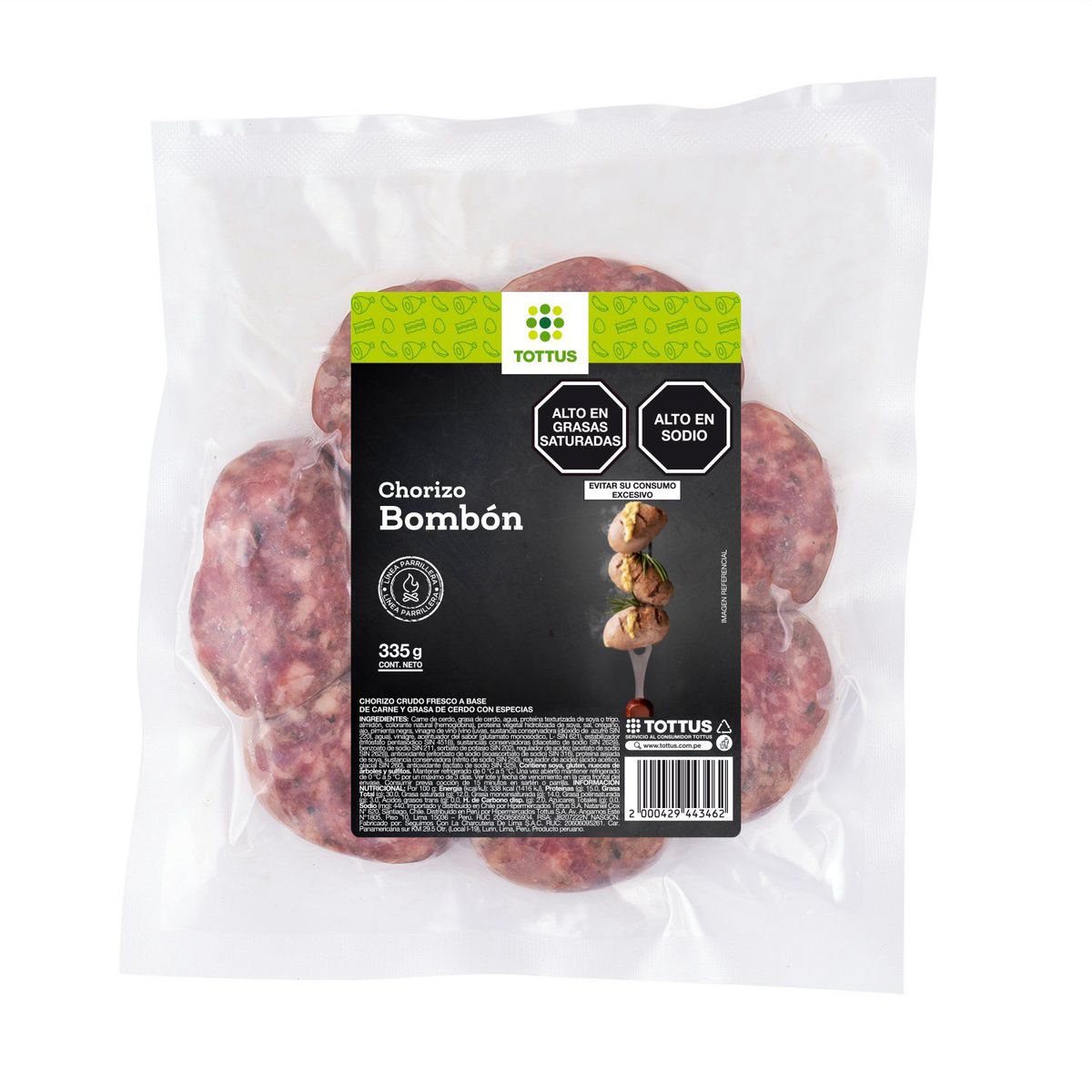 TOTTUS - Chorizo Bombón Tottus Empaque 335 g