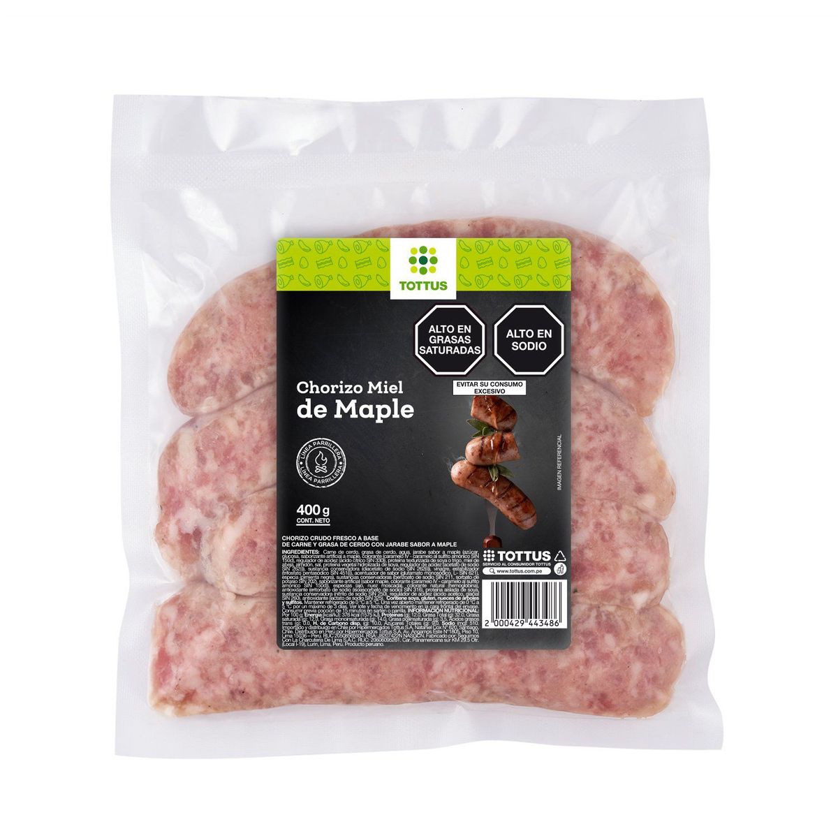 TOTTUS - Chorizo Miel de Maple Tottus Empaque 400 g