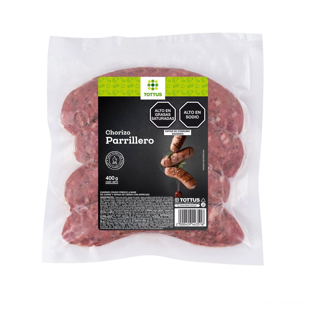 TOTTUS - Chorizo Parrillero Artesanal Tottus Empaque 400 g