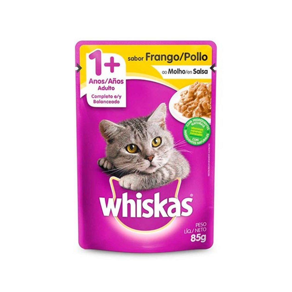 WHISKAS - Alimento Húmedo Gatos Adultos Whiskas Pollo Doypack 85 g