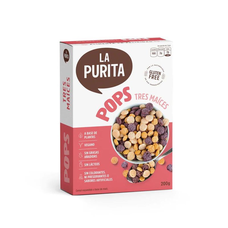 LA PURITA - Cereal Pops La Purita Tres Maíces Empaque 200 g