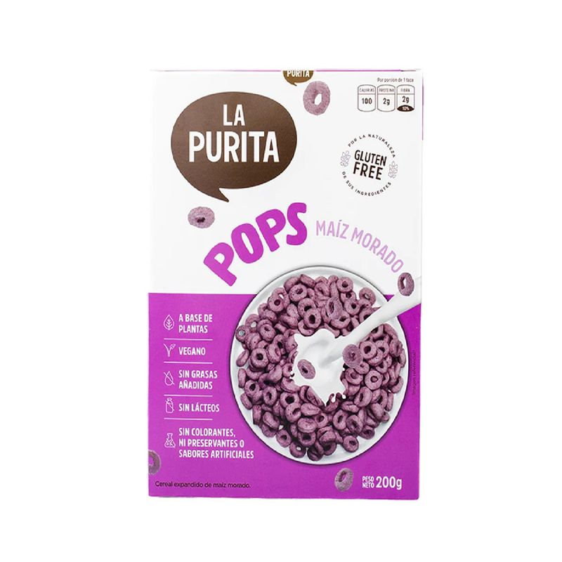 LA PURITA - Cereal Pops La Purita Maíz Morado Empaque 200 g