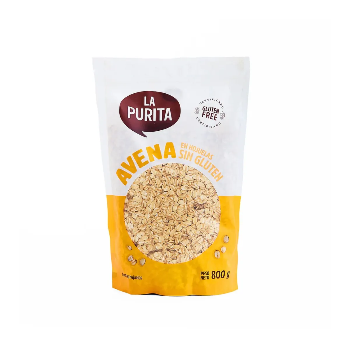 LA PURITA - Avena en Hojuelas La Purita Sin Gluten Empaque 800 g
