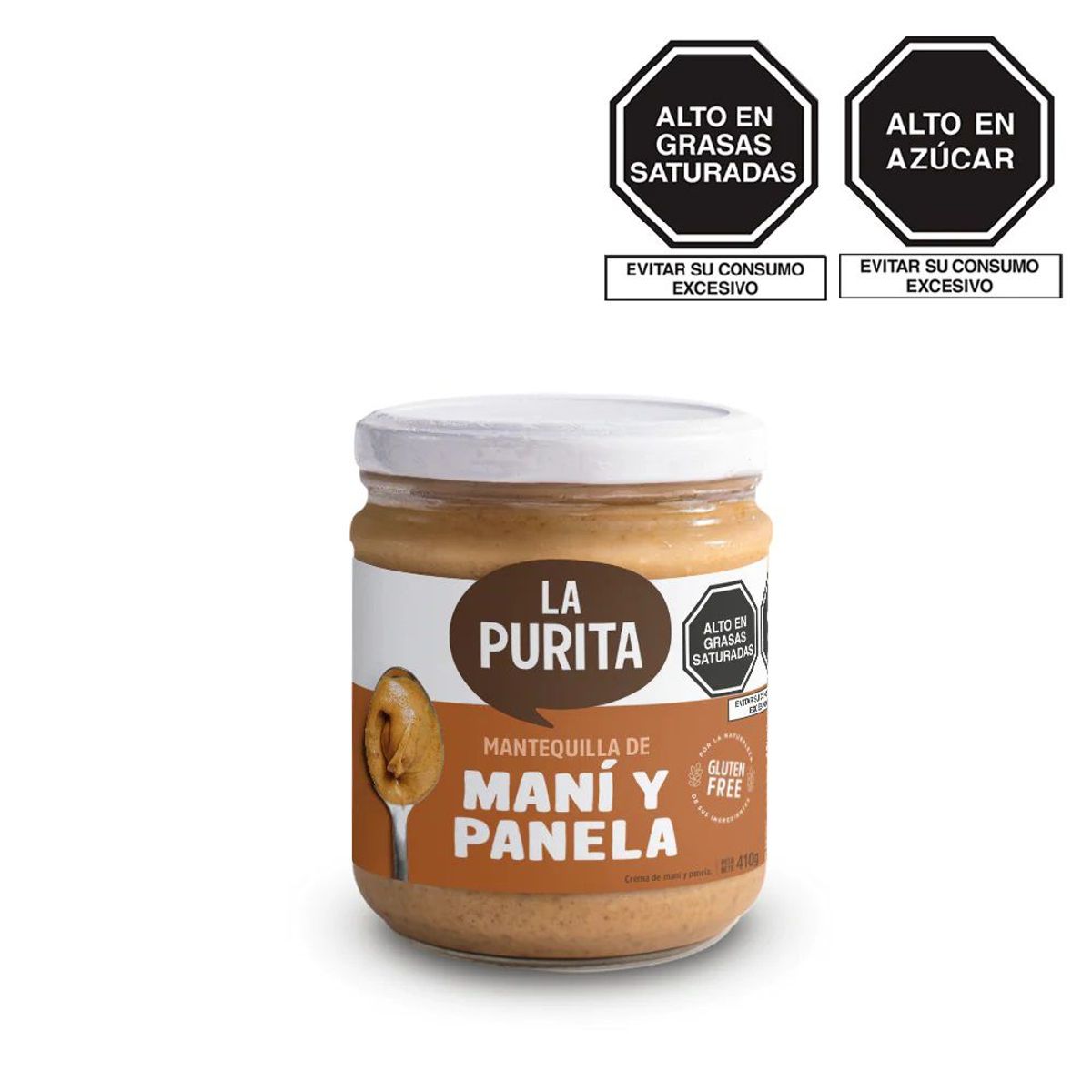 LA PURITA - Mantequilla Maní con Panela y Sal de Maras La Purita Pote 410 g