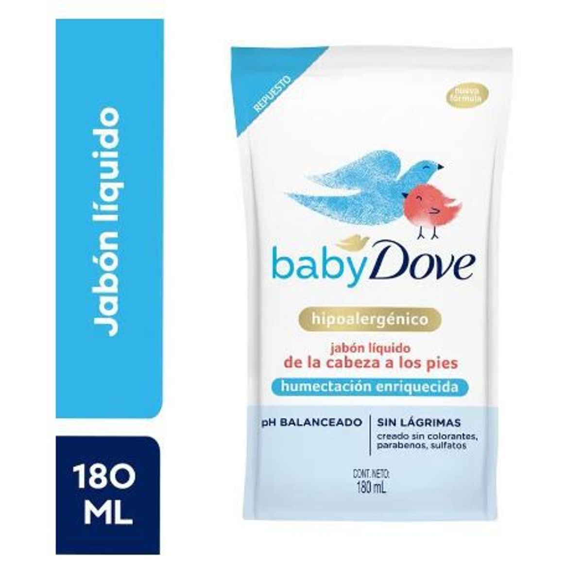 DOVE - Jabón Líquido Dove Baby Hipoalergénico Doypack 180 mL