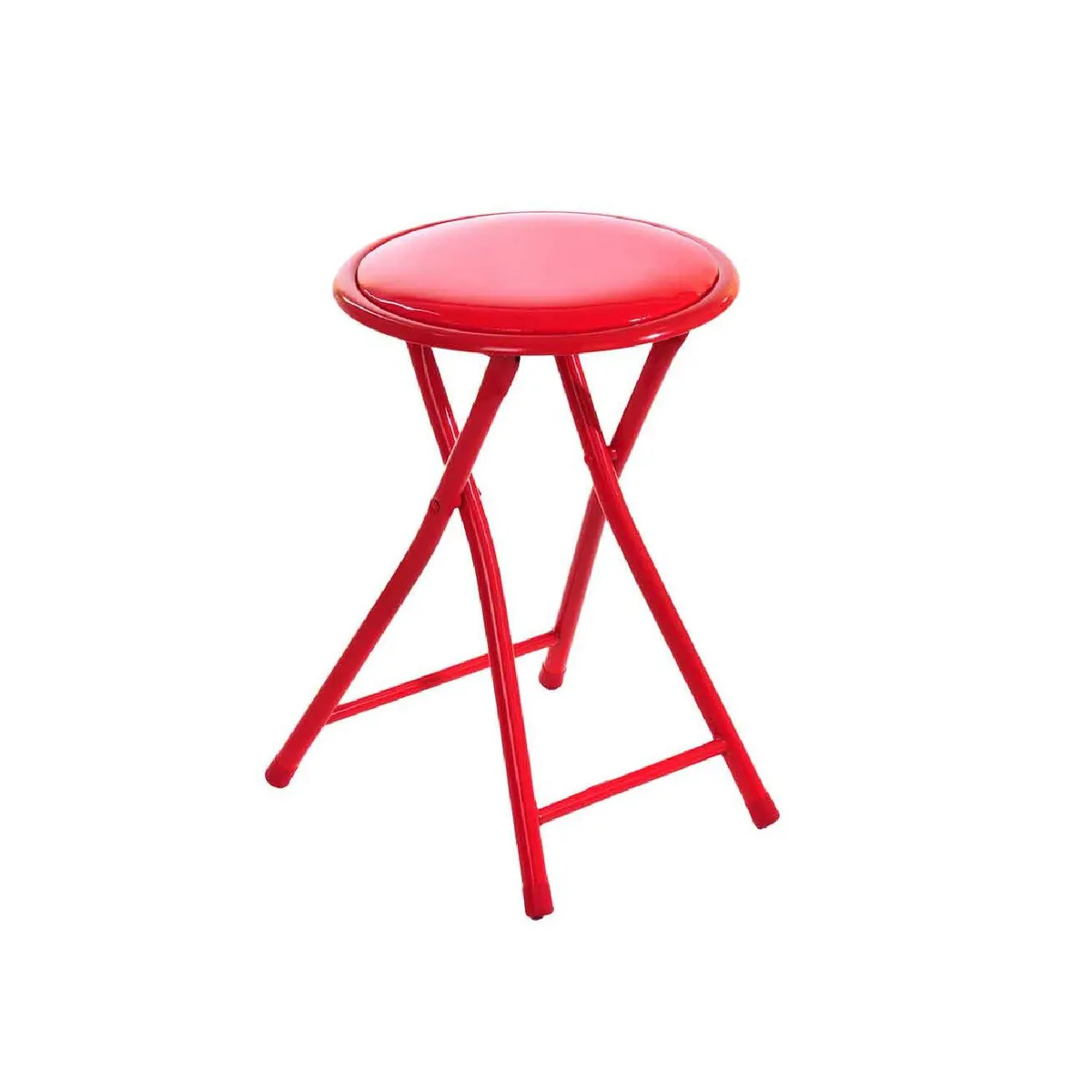 Casa Joven - Banquito Plegable Redondo Plástico Rojo