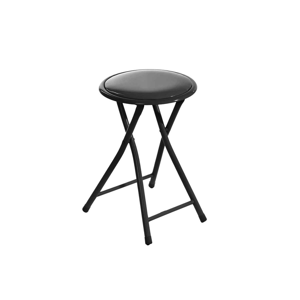  - Banquito Plegable Redondo Plástico Negro