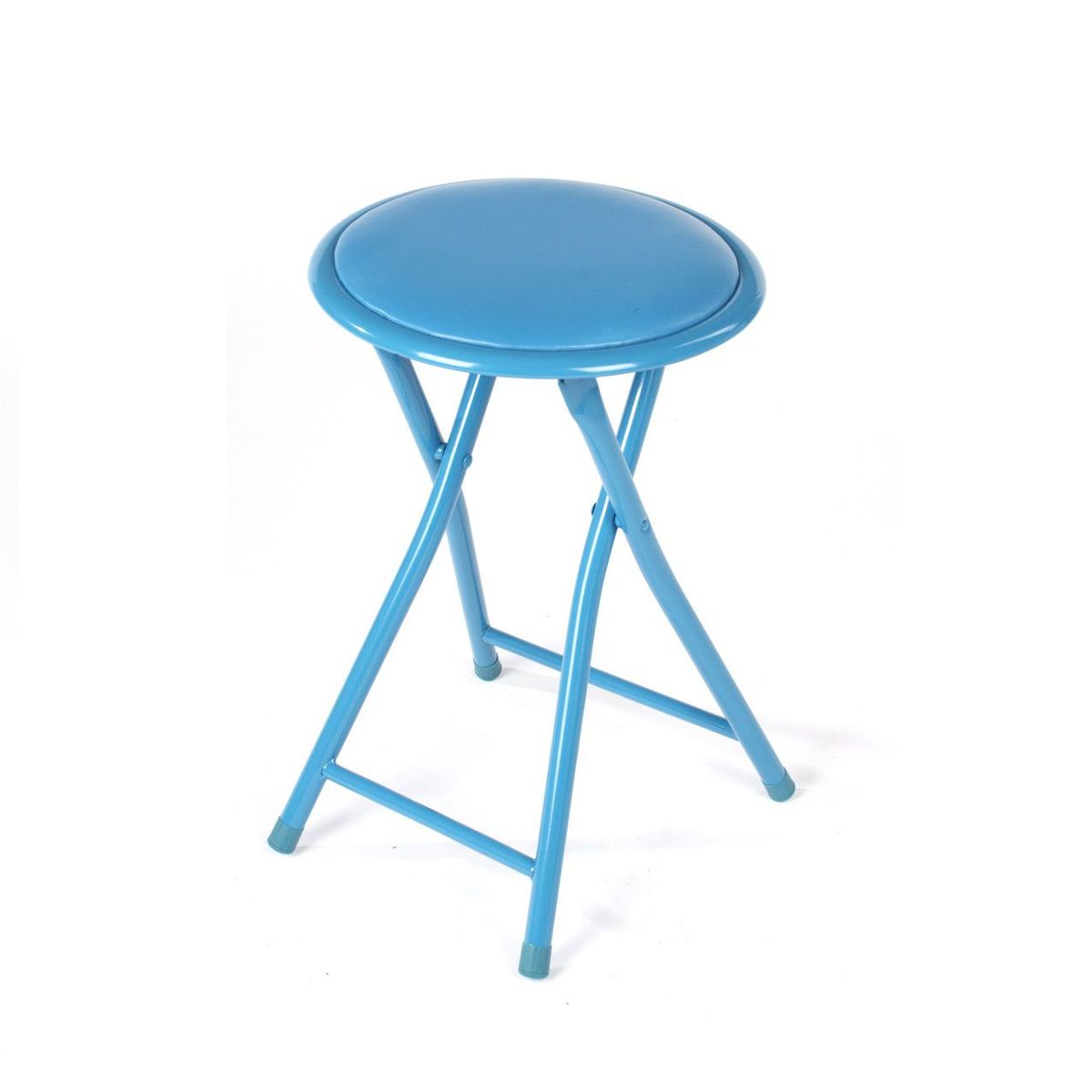 Casa Joven - BANQUITO PLEGABLE REDONDO PLAST AZUL