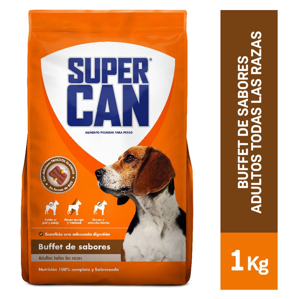 SUPERCAN - Alimento Seco Perros Adultos Supercan Buffet de Sabores Bolsa 1 Kg