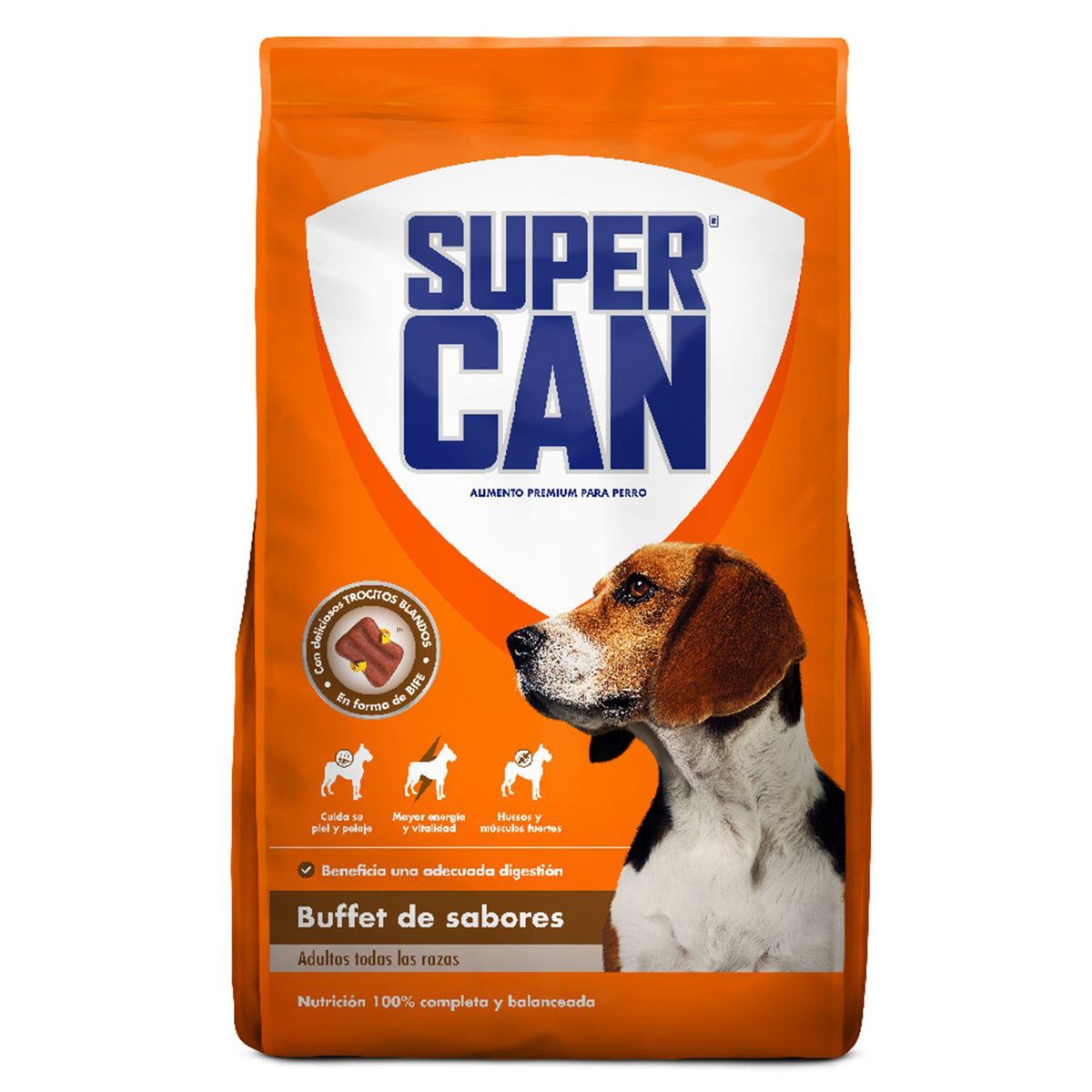 SUPERCAN - Alimento Seco Perros Adultos Supercan Buffet de Sabores Bolsa 1 Kg