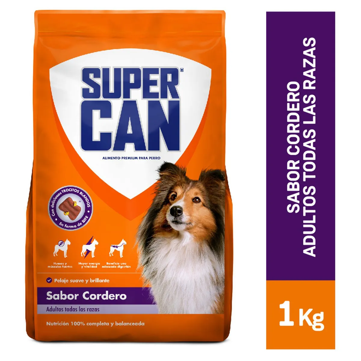 SUPERCAN - Alimento para Perro Adulto Todas las Razas Sabor Cordero Supercan Bolsa 1 Kg
