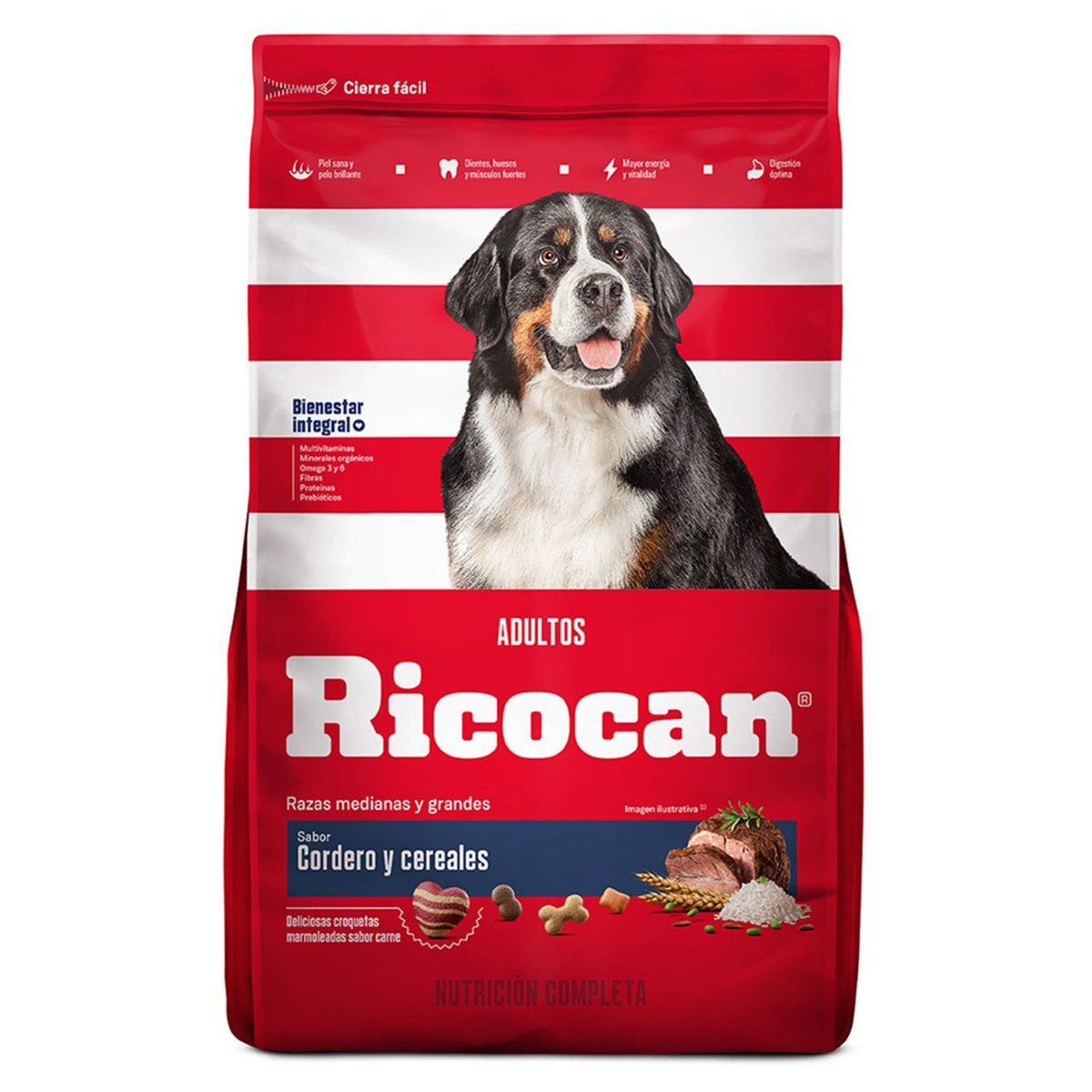 RICOCAN - Alimento Seco Perros Adultos Medianso Ricocan Cordero Cereal Bolsa 22 Kg
