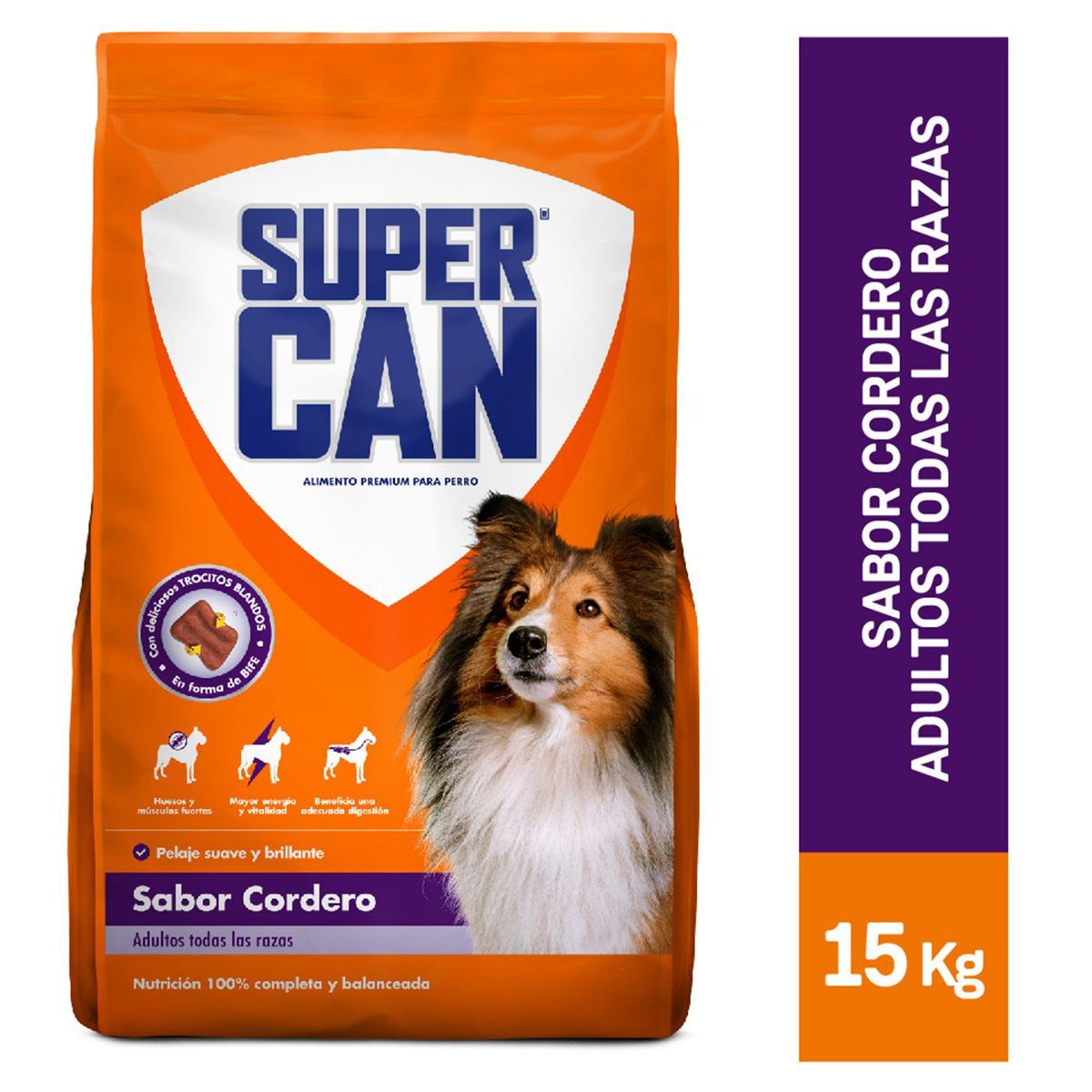 SUPERCAN - Alimento Seco Perros Adultos Supercan Corderno Bolsa 15 Kg