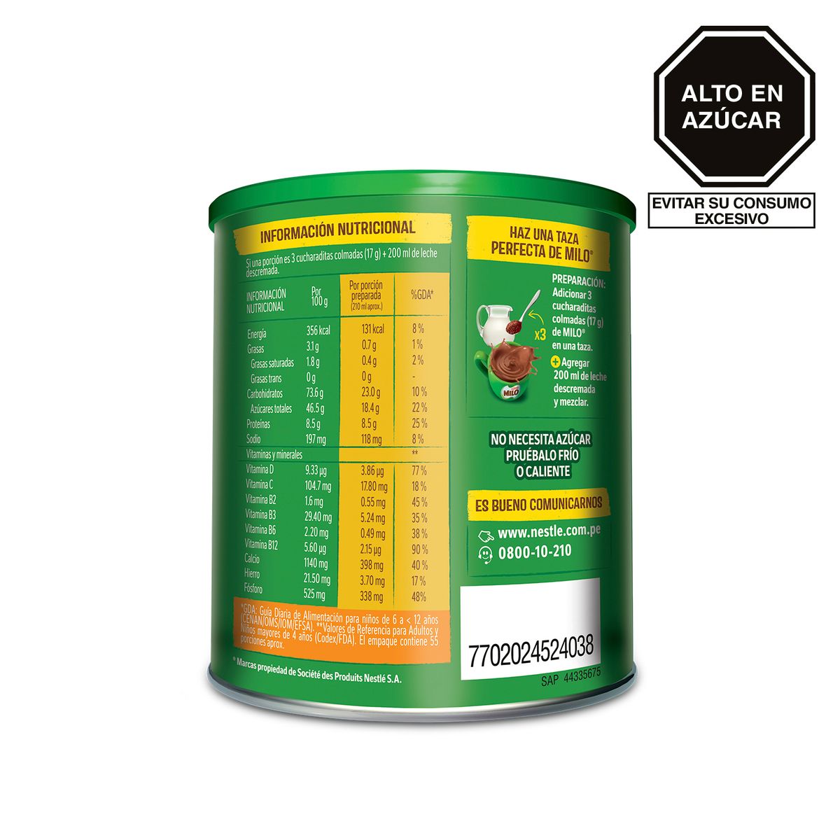 MILO - Alimento Granulado Milo Activ Go Lata 940 g