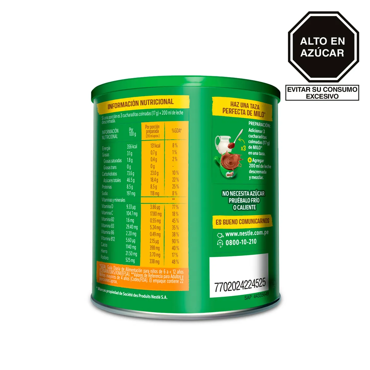 MILO - Alimento Granulado Milo Activ Go Lata 380 g