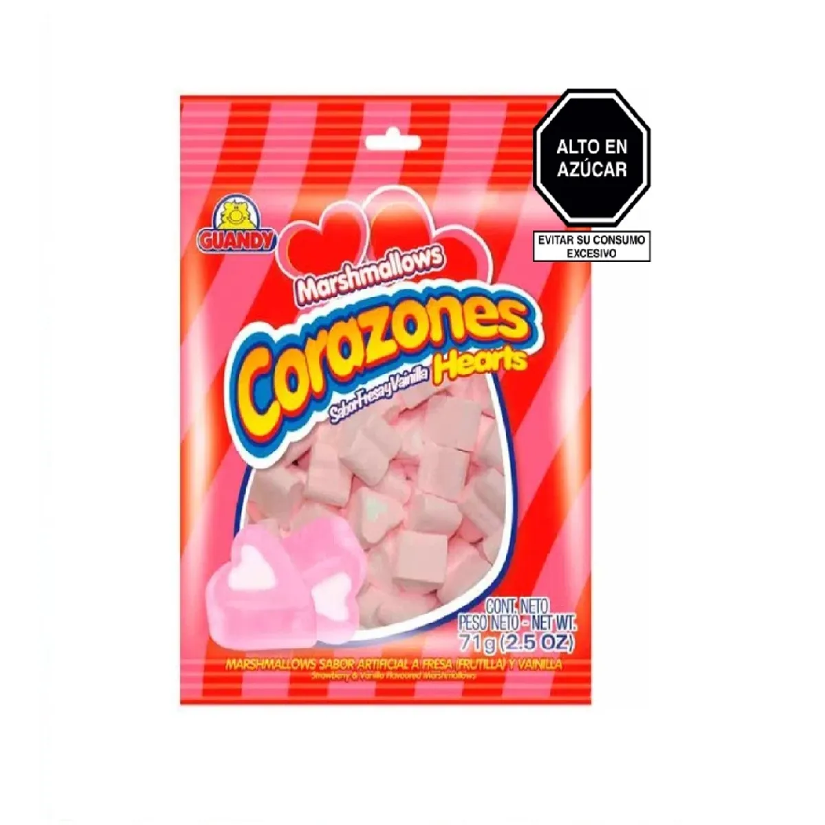 GUANDY - Marshmellow Guandy Corazones Bolsa 71 g