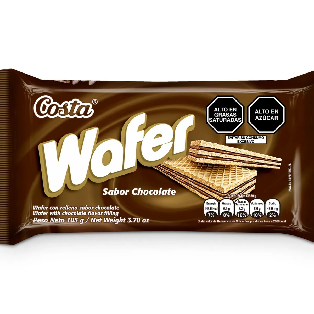 COSTA - Wafer Costa Sabor Chocolate Bolsa 105 g