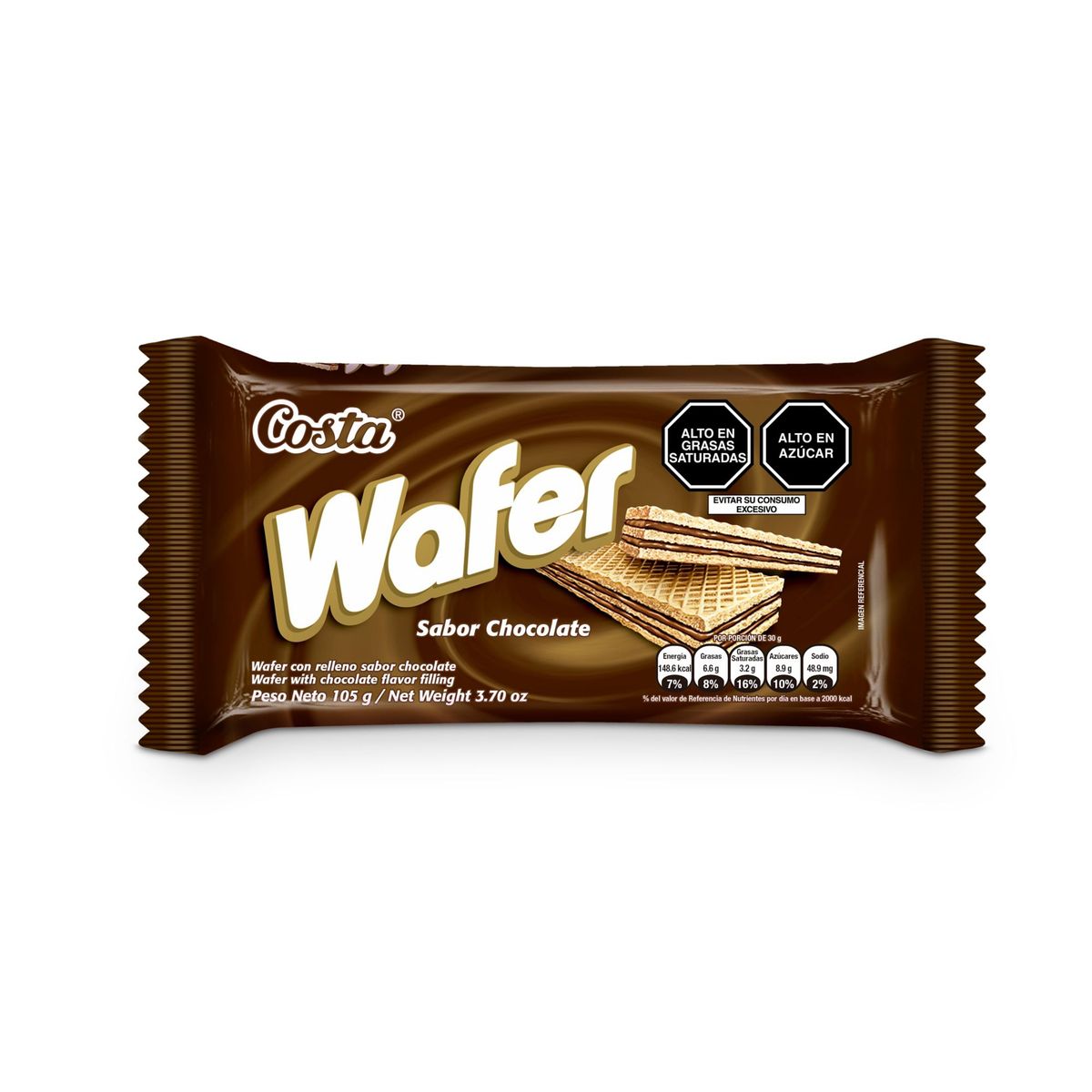 COSTA - Wafer Costa Sabor Chocolate Bolsa 105 g