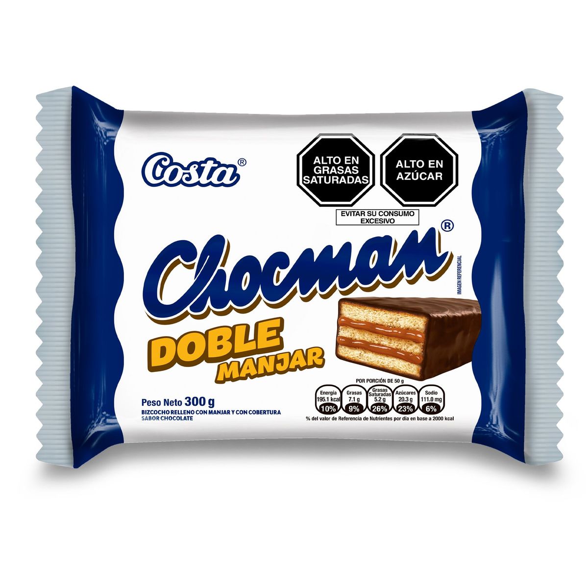 COSTA - Bizcocho Chocman Doble Manjar Bolsa 50 g