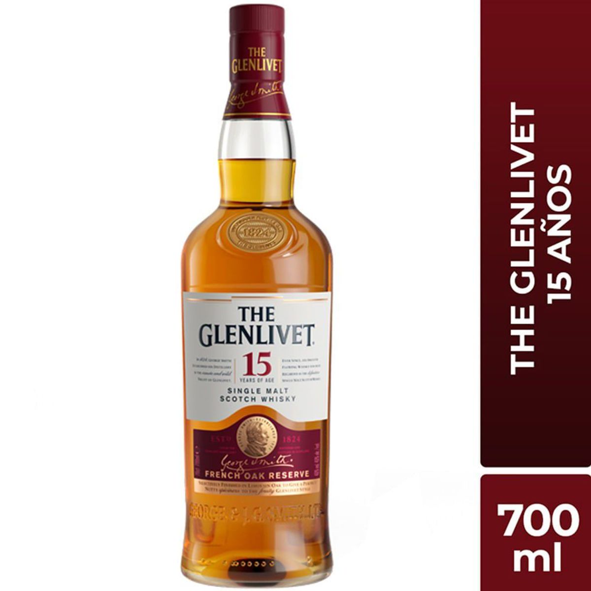 THE GLENLIVET - Whisky The Glenlivet 15 Anos Botella 700 mL