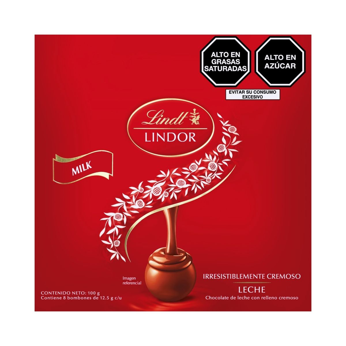 LINDT - Bombones Lindor Milk Lindt Caja 8 Und