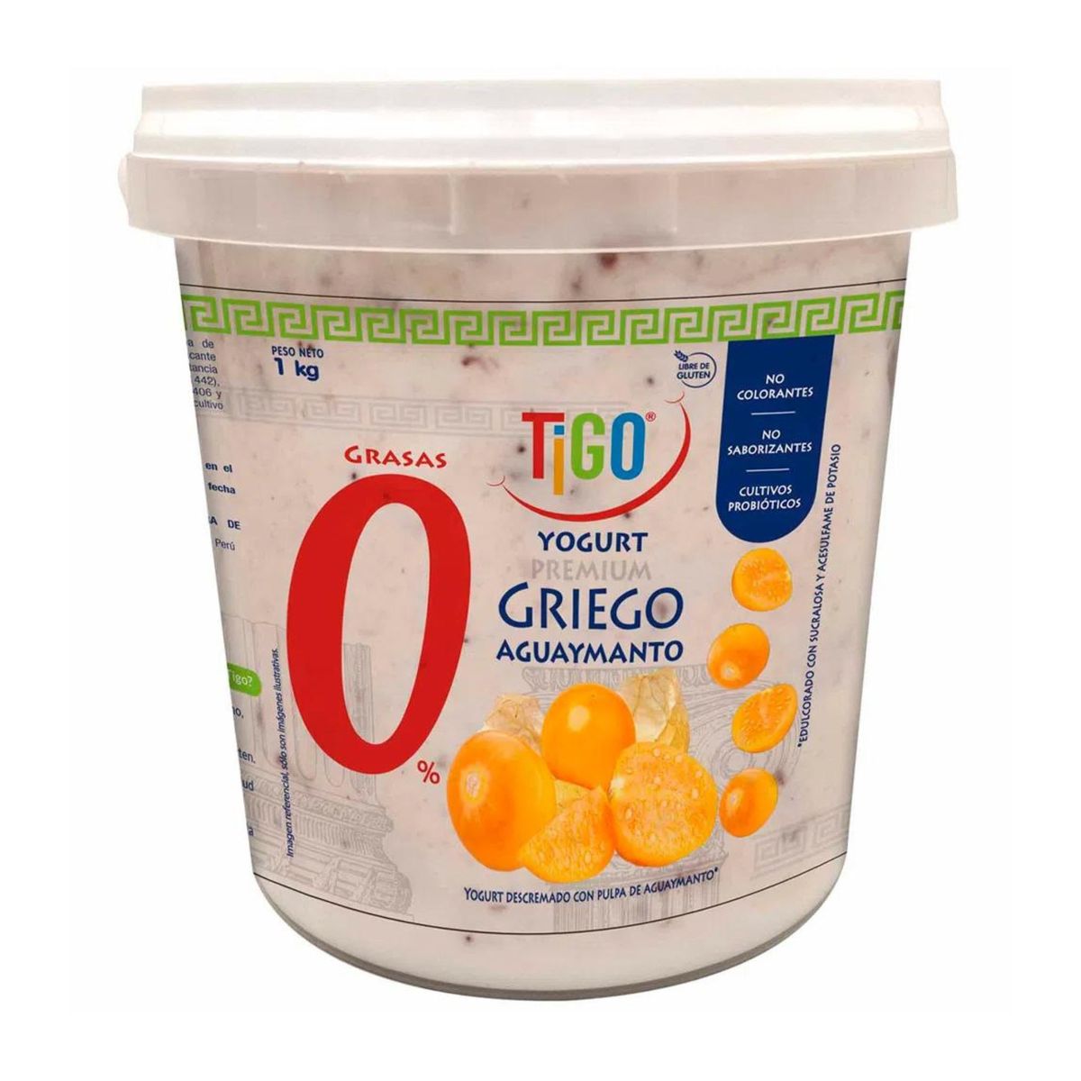 TIGO - Yogurt Griego Descremado Tigo Aguaymanto Envase 1 Kg