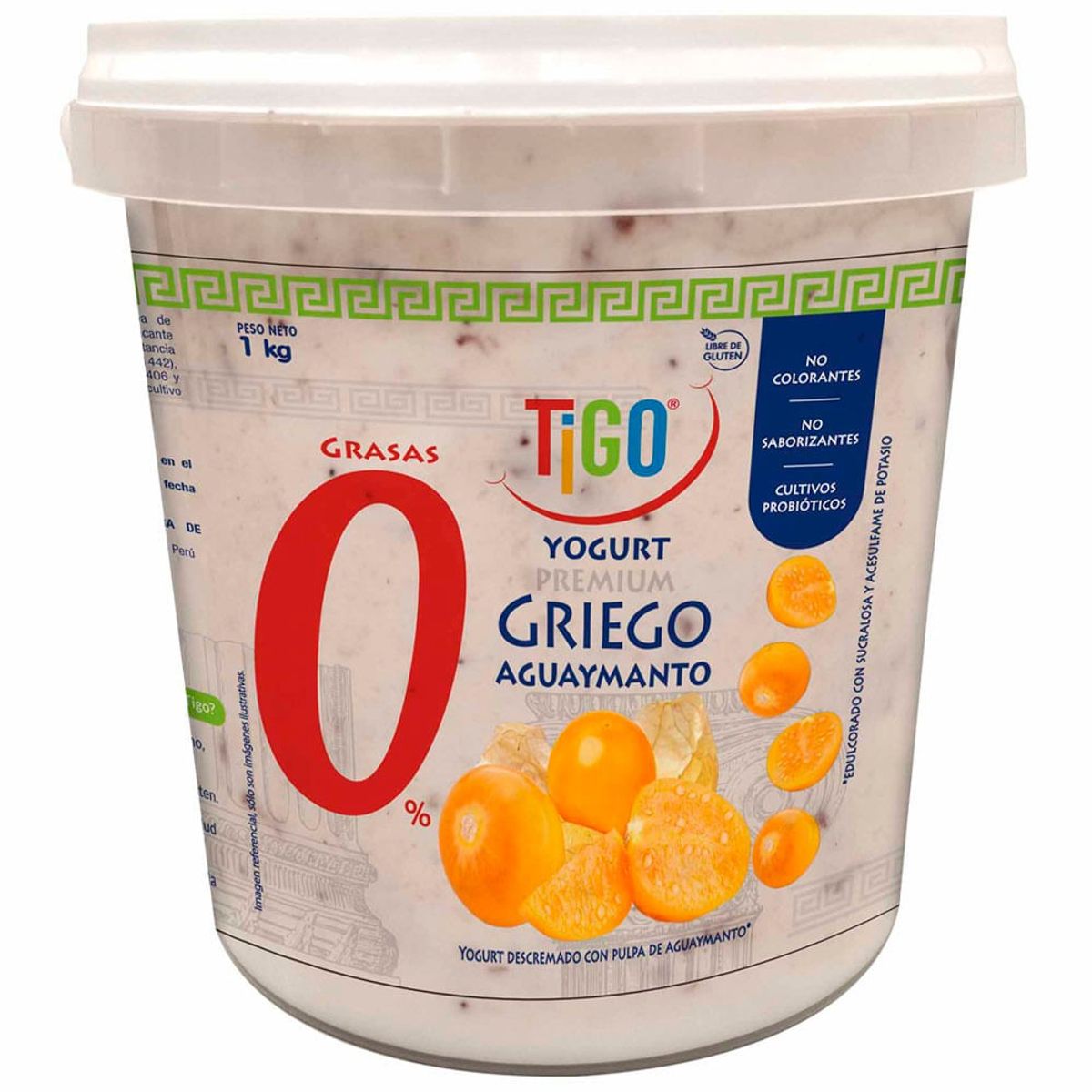 TIGO - Yogurt Griego Descremado Tigo Aguaymanto Envase 1 Kg