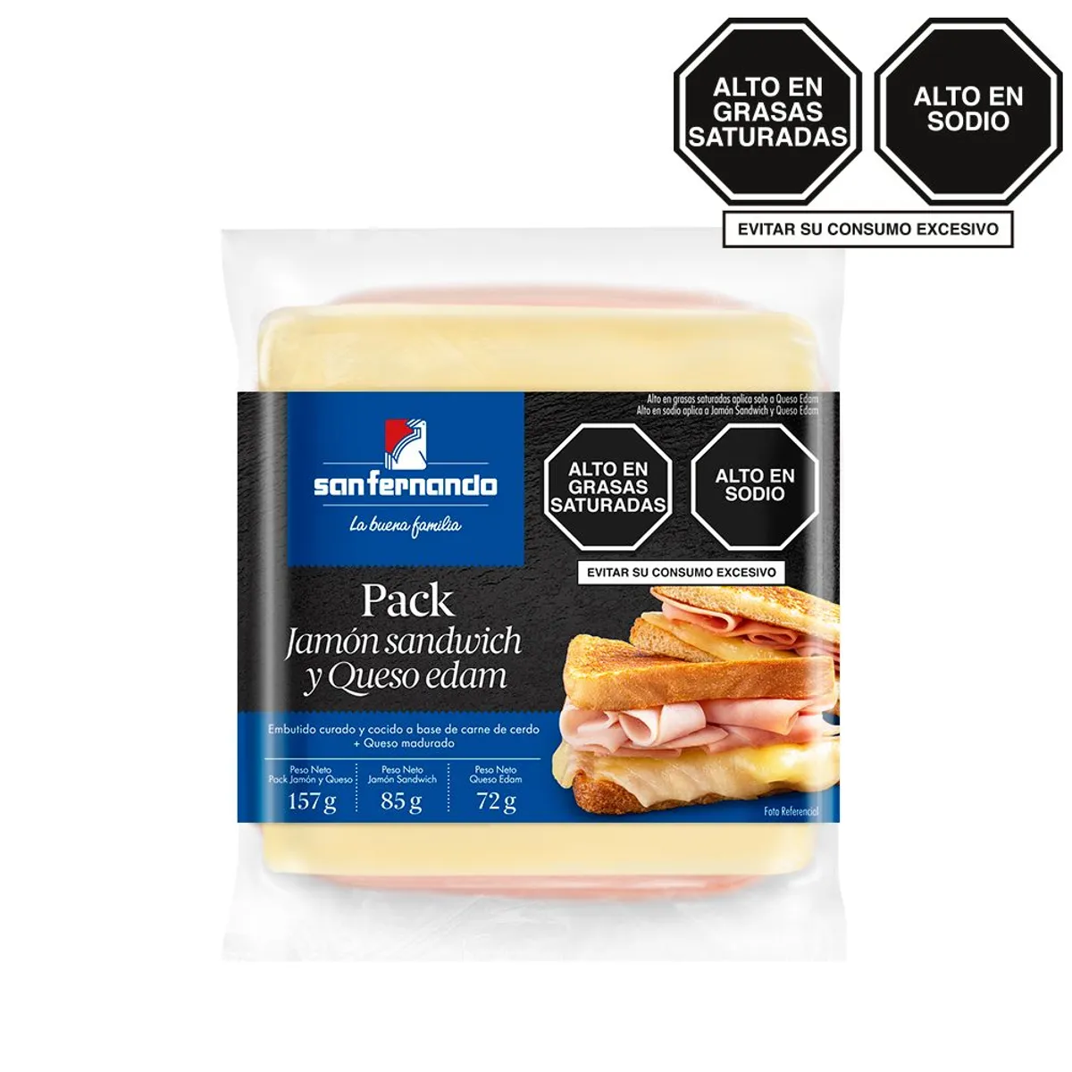 SAN FERNANDO - Pack San Fernando Jamón Sandwich 85 g + Queso Edam 72 g