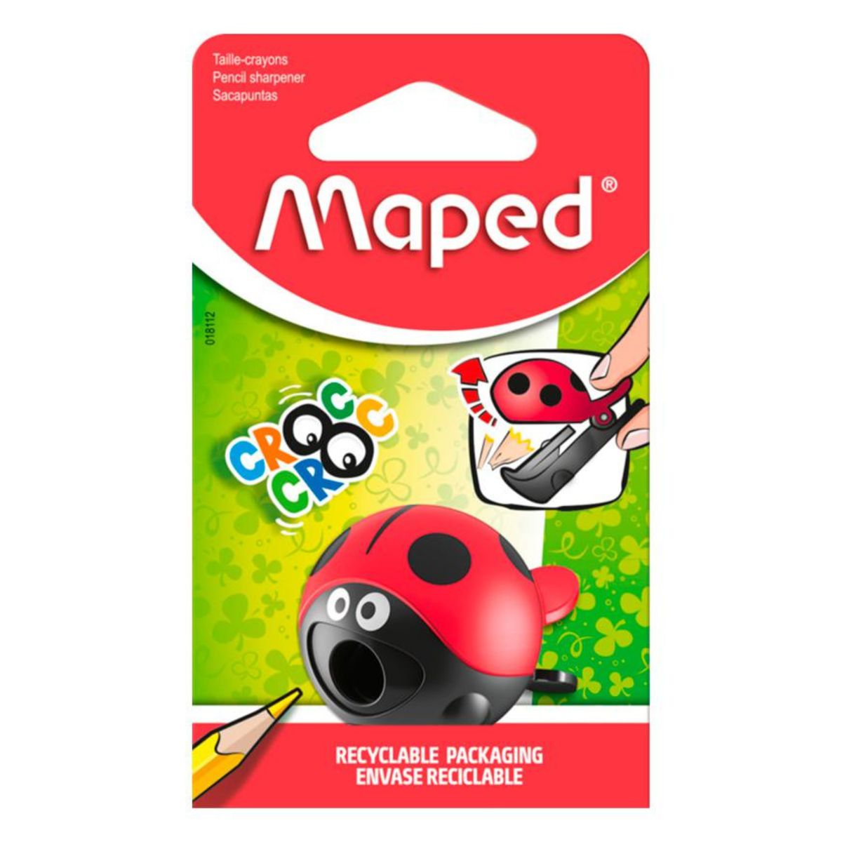 MAPED - Tajador Maped Croc Croc Mariquita 1 Agujero Con Depósito