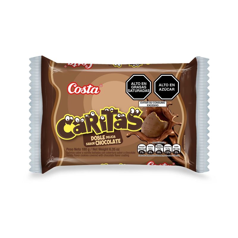 COSTA - Galleta Caritas Doble Delicia Chocolate 6 Unidades