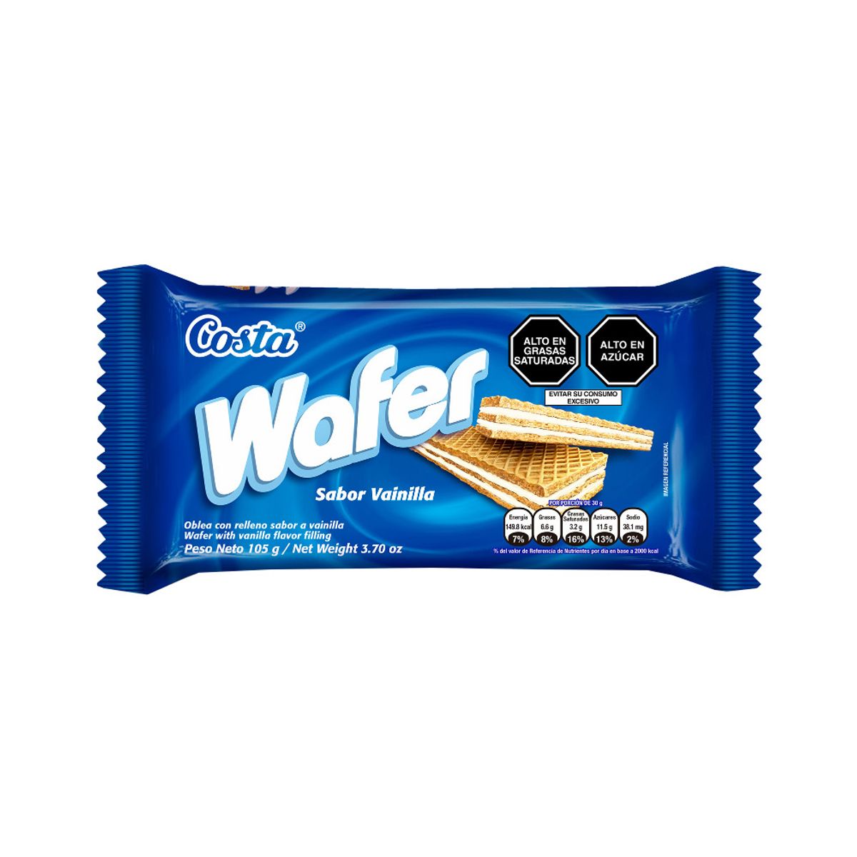COSTA - Wafer Costa Sabor Vainilla Bolsa 105 g