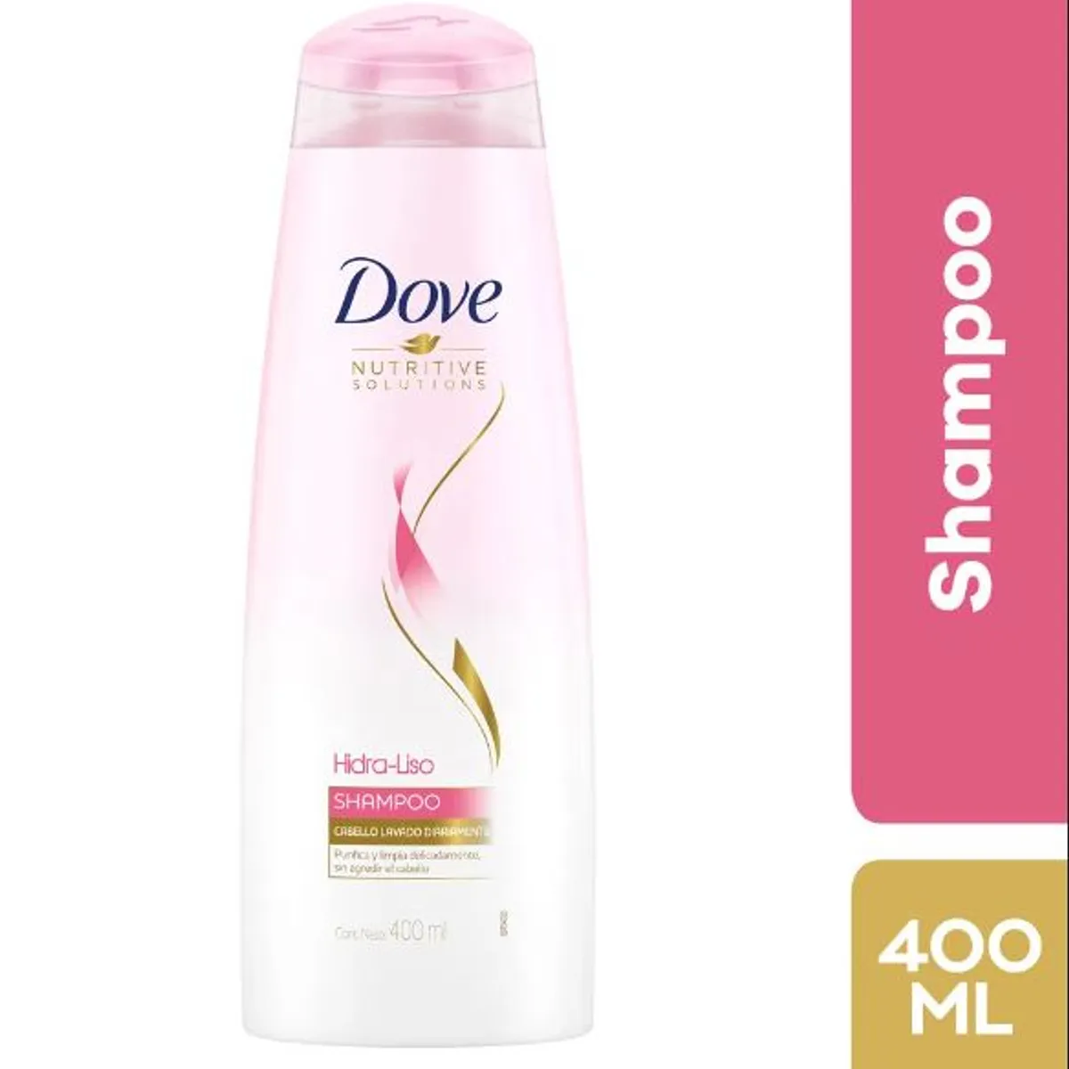 DOVE - Shampoo Dove Hidra Liso Lavado Diario Botella 400 mL
