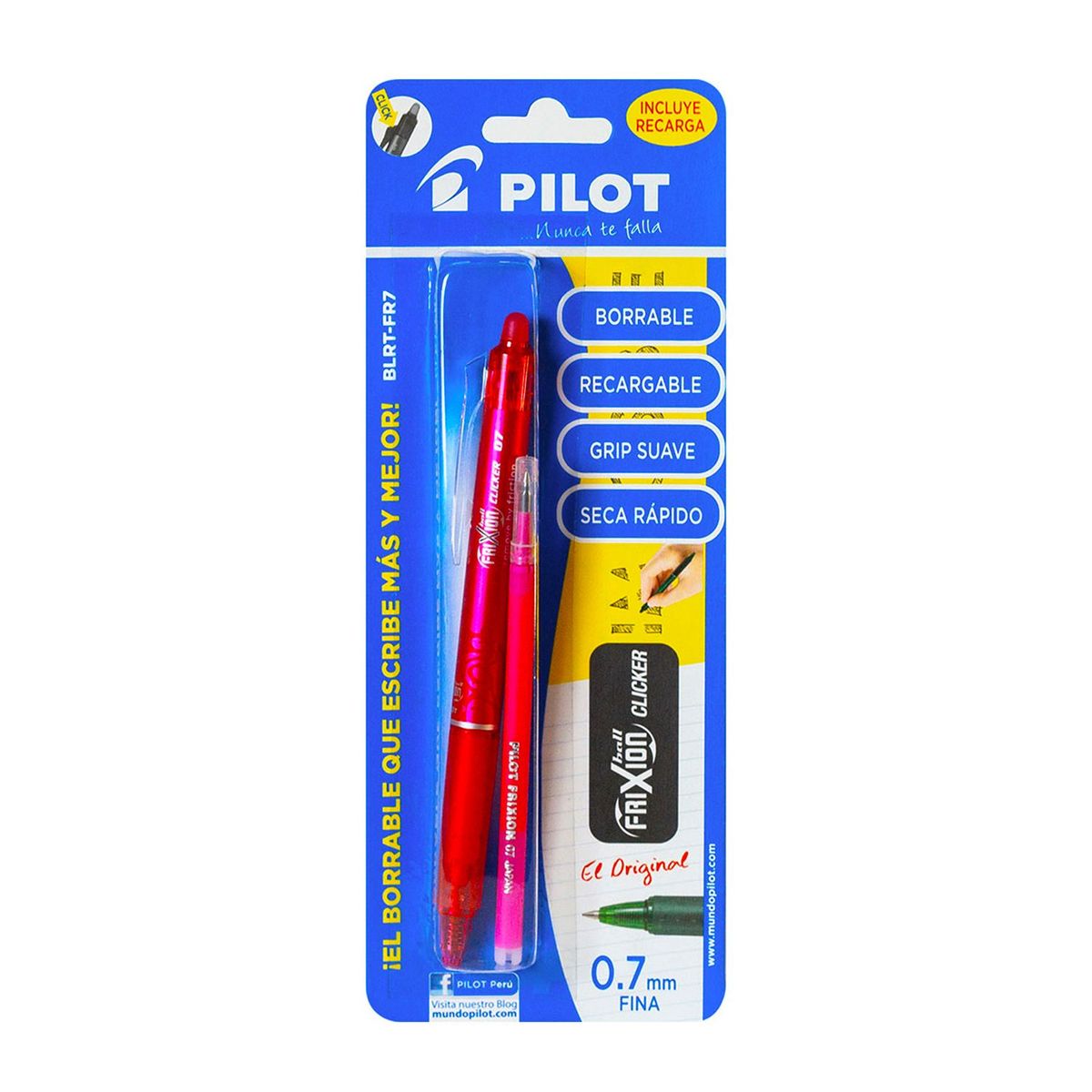 PILOT - Lapicero Pilot BLRT FR 7 Frixion Clicker Rojo + Repuesto