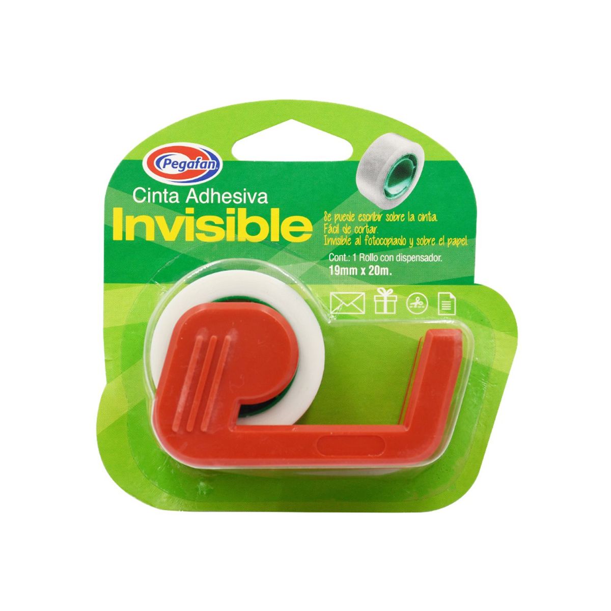 PEGAFAN - Cinta Pegafan Invisible 19mm x 20m Con Dispensador