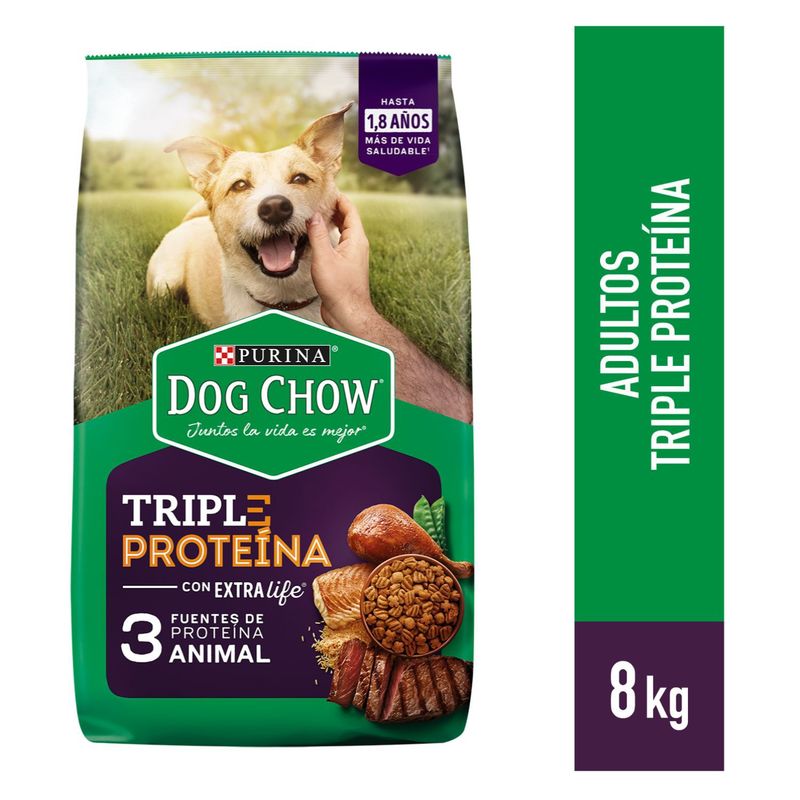 DOG CHOW - Alimento para perro Dog Chow Triple Proteína Adultos todos los tamaños 8kg