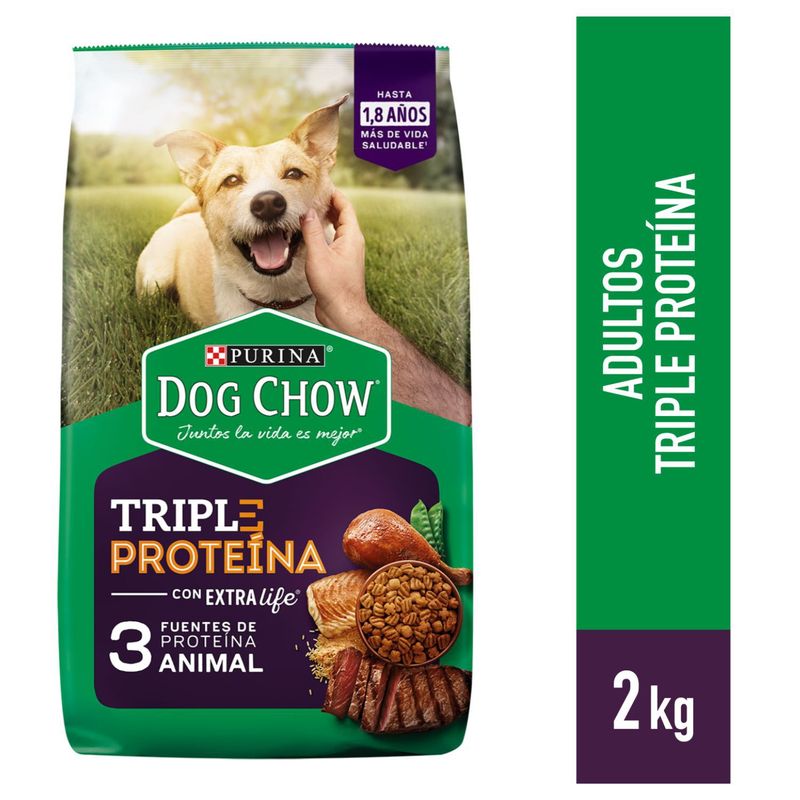 DOG CHOW - Alimento para perro Dog Chow Triple Proteína Adultos todos los tamaños 2kg