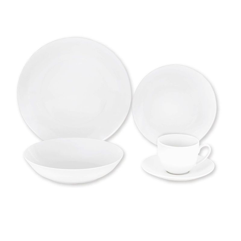 CASA JOVEN - JGO DE VAJILLA 20PZ PORCELANA BLANCA