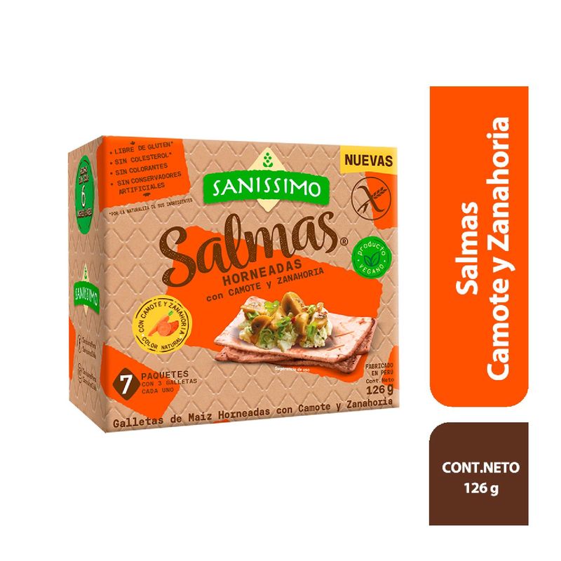 SANISSIMO - Galleta Salmas Camote Zanahoria Sanissimo Empaque 126 g