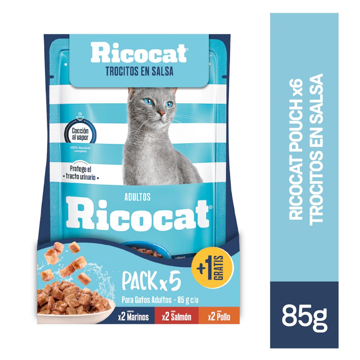 RICOCAT - Alimento Húmedo Gatos Adultos Ricocat Variados Pack 6 Und