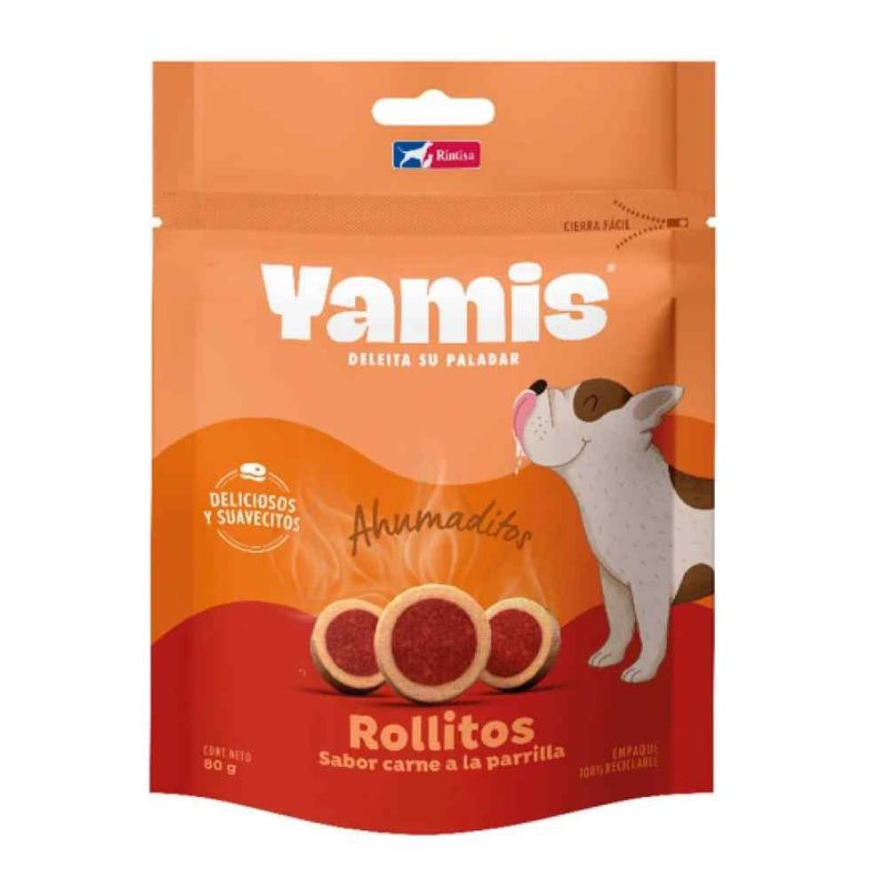 YAMIS - Snack Yamis Rollitos Sabor Carne Parilla Empaque 80 g