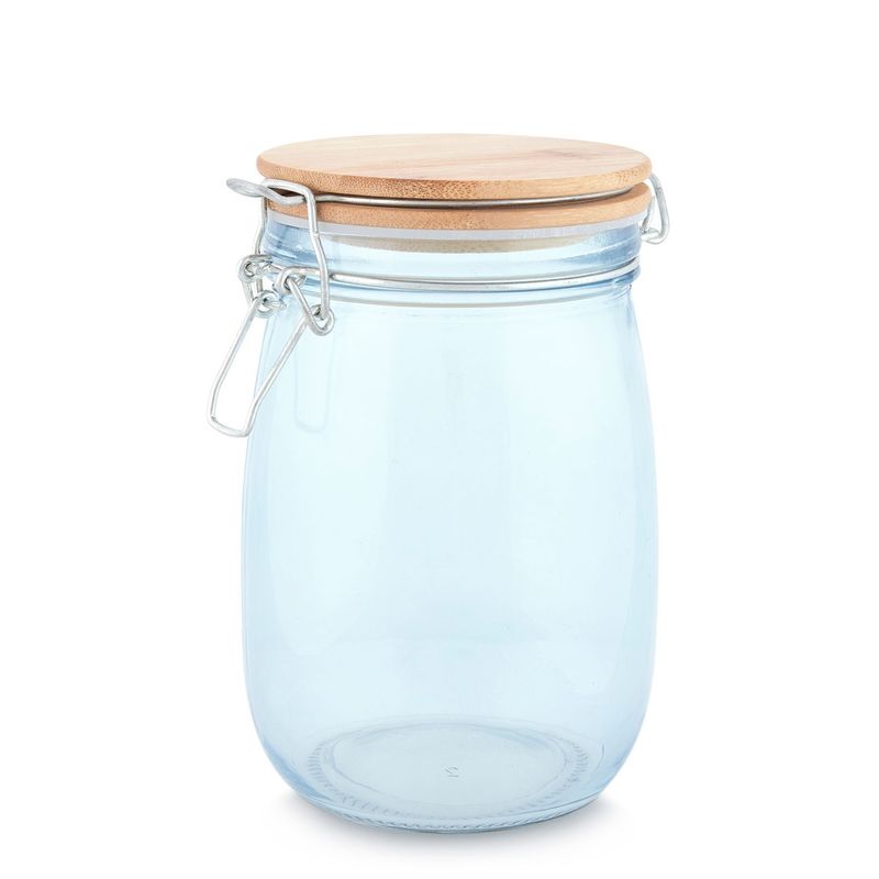 CASA JOVEN - Canister Serene Tapa Bamboo Celeste 1L Casa Joven