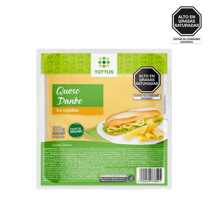 TOTTUS - QUESO DANBO 180G TOTTUS