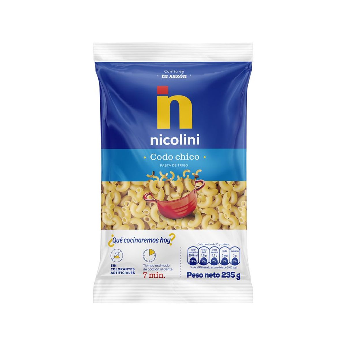 NICOLINI - Pasta Trigo Nicolini Codo Chico 235 g