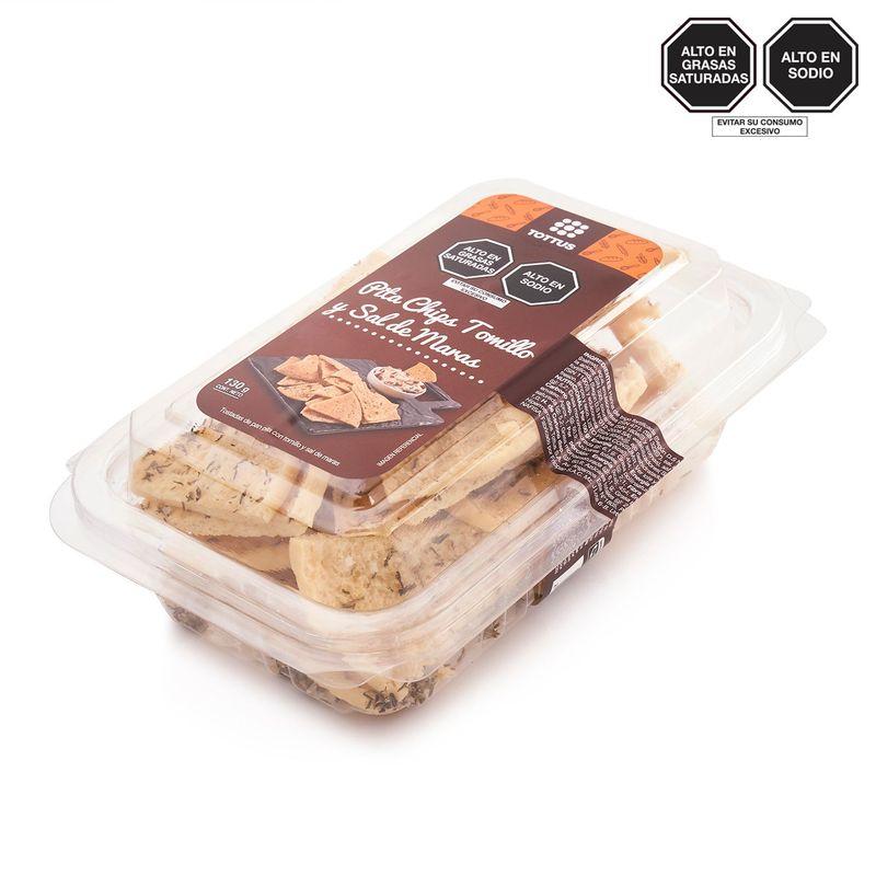 TOTTUS - Pita Chips Tomillo y Sal de Maras Envase 130 g