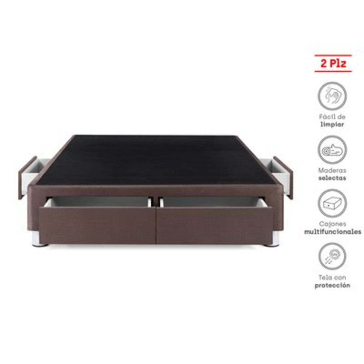 PARAISO - Box Tarima Cajones 2 Plazas Chocola